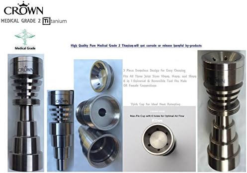 Ti Nail - 14mm 18mm 10mm MEDICAL Pure Grade 2 Reversible Tool fits Male OR Female