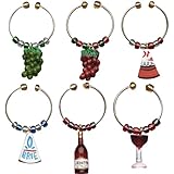 Boston Warehouse Wine and Cheese Wine Charms, Set of 6
