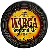 WARGA 'S Beer and Ale Cascading Pub Wall Clock