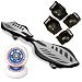 Razor Ripstik Caster Board Silver with Replacement Wheels and Youth Pad Set (Ages 8-14)