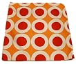 Contemporary decorative throw pillowcase - cotton, red, orange, white dots