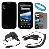 Black Rubberized Protective Gel Silicone Skin Cover Case for AT&T New Motor ....