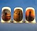 Porcelain China Collectable Thimbles - Set of Three Seaside Sunset