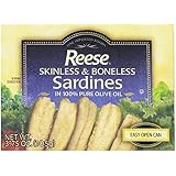 Reese Skinless and Boneless Sardines in Olive Oil, 3.75-Ounce Cans (Pack of 10)