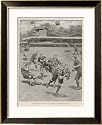 Cup Final Aston Villa Win Against West Bromwich Albion at the Crystal Palace. Final Score 1-0 Framed Art Poster Print by H.m. Paget, 27x33