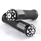 Anti-Slip Black Gel Rubber Motorcycle 7 8 Handlebar Hand Grips with Bar End Caps Ends... by Astra Security