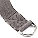 Peace Yoga® - Durable 6ft Cotton Yoga Stretching Exercise Strap Band with D-Ring - Gray