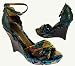 J Vincent Marvela Velvet Wedge Ankle Strap Pumps Image