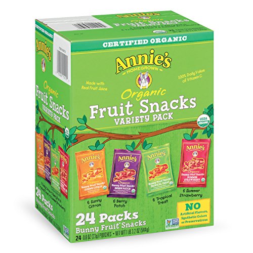 Annie s Homegrown Organic Bunny Fruit Snacks Variety Pack 0.8 Oz (24 ct)