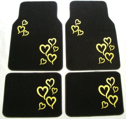 Click here for Yellow Hearts Front & Rear Carpet Car Truck SUV Fl... prices