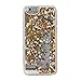 Glitter Case for iPhone 6 (4.7), Bling Case for iPhone 6 (4.7), Clear Case for iPhone 6 (4.7), Hard Case for iPhone 6 (4.7), IKASEFU Funny Design 3D Flowing Colorful Glitter Powder Stars Hard Bling Case Transparent Clear Back Cover for iPhone 6 with 4.7 Inches Screen (Heart Gold)