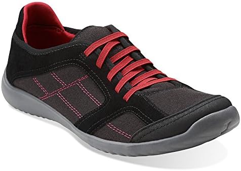 Clarks Women's Arbor Jade Rubber Walking Shoe,Black/Red,7.5 M US