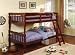 Twin Size Bunk Bed with Ladder in Cherry Finish