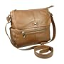 Genuine Pebbled Leather Handbag w/ Flap Pocket (LICA-KP0091-Brown)