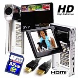 Pocket Video Camera SVP T900 HD 720p Ultra Slim Black DIGITAL CAMCORDER+CAMERA+MP3/MP4 w/ 270 degree flip LCD + HDMI out cable w 32GB