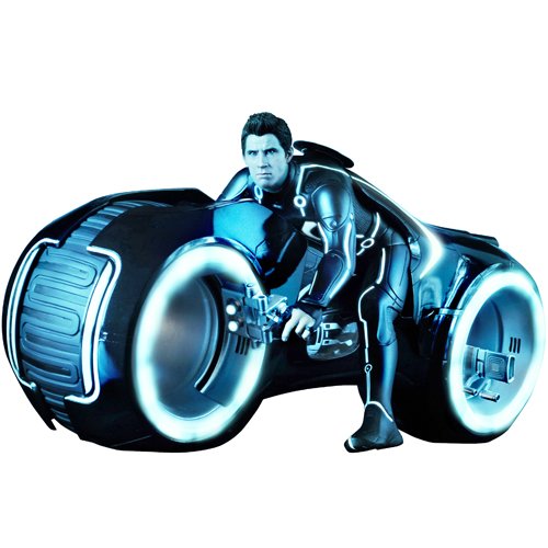 TRON Legacy Sideshow Collectibles Sam Flynn w/ Lightcycle LED Best Buy Action Figures Toys