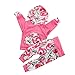 Baby Girls Long Sleeve Floral Hoodie + Pant 2 PCS Outfits Clothing Set