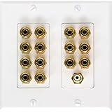 Brand New Ge 14 Binding Speaker Post With Rca Audio Jack Wall Plate