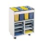 Safco Go Cart Mobile Cart - 6 Shelf - 4 - Wood - 14.5" x 21.5" x 26" - Gray