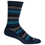 Icebreaker Women's City Lite Crew Sock, Persian/Jet/Twister/Belize, Large