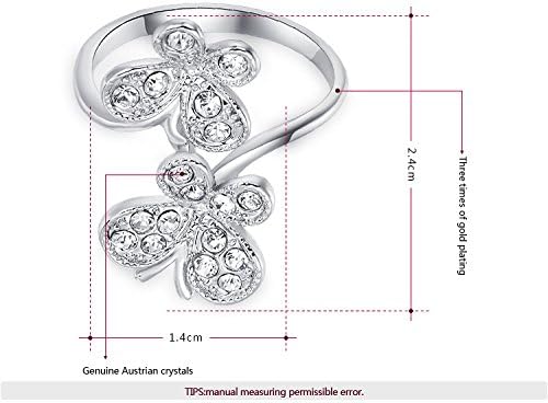 MagicGo Fashion Accessories Platinum Plated Romantic Elegant Butterfly Ring