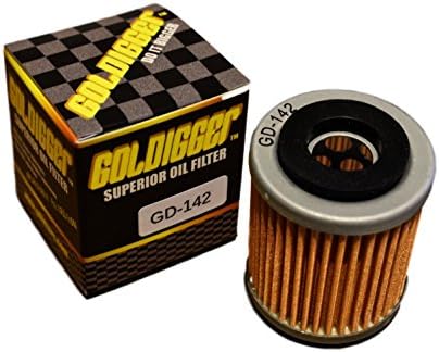 GOLDIGGER After Market HF142 &amp; KN-142 Replacement Oil Filter Powersports/Motorcycle/Dirt Bike/ATV Fits Yamaha YFM350 YFP350 YFM350X YFM350FW YFM400 YZ426F YZ250 YZ400F TTR250 WR400F WR250F (1 Pack)
