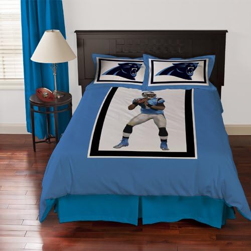 NFL Biggshots Bedding - Carolina Panthers Cam Newton Comforter Set, Queen