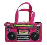 Loop NYC Parcel 2008 * Hot Pink * Audio Couture Super Cute Shoulder Tote Bag With Usable Speakers -- Plug In Your MP3 and Jam !