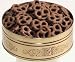 18 oz. Chocolate Covered Pretzels in a decorator tin, from Entrees to Excellence