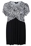 Yoursclothing Womens Plus Size Paisley Print Longline Top With Contrast Size 20 Black