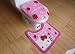 Strawberry Hello Kitty Bathroom Set of Toilet Seat Cover and Rug