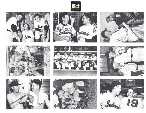 Bob Feller Autographed Cleveland Indians 8.5x11 Photo with 9 wallet size photos with teammates