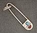 Native American Handcrafted Sterling Silver Safety Pin With Turquoise