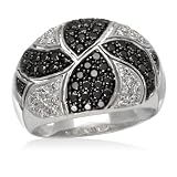 Black Diamond Fashion Ring 1 Carat (Ctw) 14K White Gold Ring