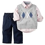 カーターズ Carter's シャツ 長袖 ＆ ベスト ＆ パンツ 綿100% 豪華3点セット 3-Piece Shirt & Pant Set 12M (72-78cm)