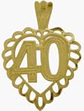 10K Yellow Gold Fancy #40 Heart Pendant
