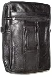 Efficient Compact Genuine Black Leather Carryall Shoulder Bag Purse