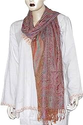 Scarve in Wool & Blend Silk Womens Wraps India 72 x 27 inches (jwstl510)