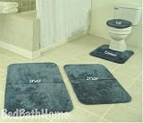 Royale Slate Blue Contour Plush Bath Rug