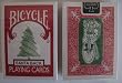 Bicycle 225 Red Deck Green Santa Maiden Back Playing Cards