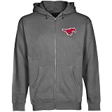 NCAA SMU Mustangs Gunmetal Logo Applique Midweight Full Zip Hoody