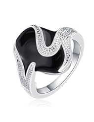 Jewelry: SunIfSnow Women Black Element Creative Personality Retro Jewelry Silver Plated Ring 8 - SunIfSnow