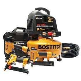 Click here to buy Bostitch CPACK3 Finish Nailer, Brad Nailer, Finish Stapler, and Compressor Combo Kit by Bostitch.