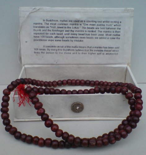 MALLA PRAYER BEADS BUDDHIST ROSARY BEADS BOXED UNIQUE UNUSUAL GIFT