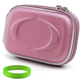 Pastel Purple point and shoot digital skinny camera case with Reinforced Shell & Zipper for your Canon Powershot ELPH 110 HS + Green Vangoddy Bracelet!!!