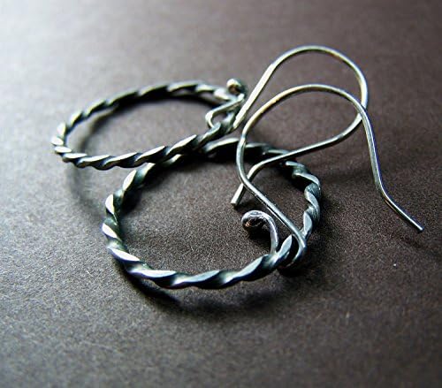 Classic Sterling Silver Hoop Earring with Hand Made Rope Pattern