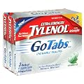 Tylenol GoTabs Pain Reliever/Fever Reducer Chewable Tablets, Extra Strength, 500 mg, Spearmint Ice, 3 Packets (Pack of 4)