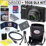 Nikon Coolpix S8100 12.1 MP CMOS Digital Camera (Black) + 16GB Deluxe Accessory Kit