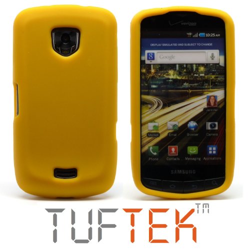 TUF TEK Bright Yellow Soft Silicone / Gel / Rubber Skin Cover Case for Verizon Samsung Droid Charge