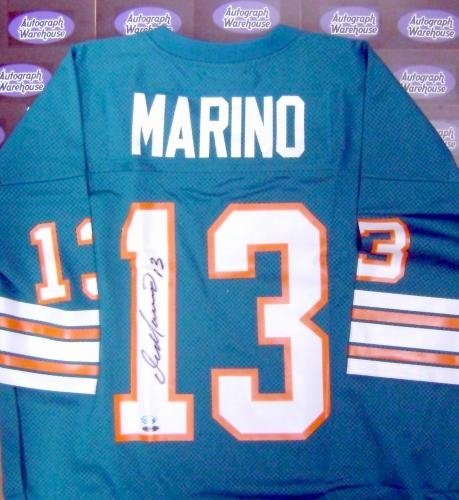 Dan Marino Autographed/Hand Signed Football Jersey (Miami Dolphins) teal